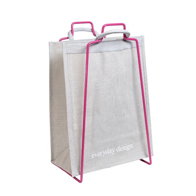 HELSINKI - Papiertütenhalter himbeerrot mit Jutetasche