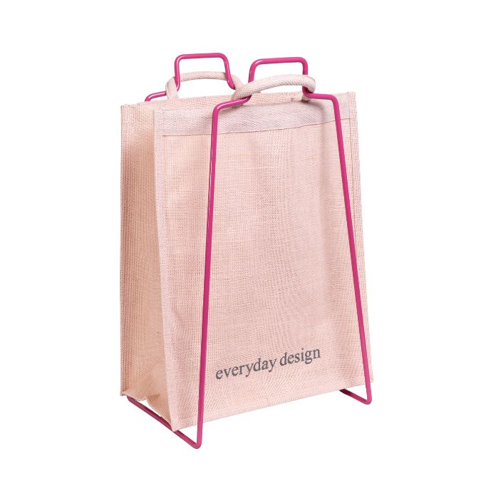 HELSINKI - Papiertütenhalter himbeerrot mit Jutetasche