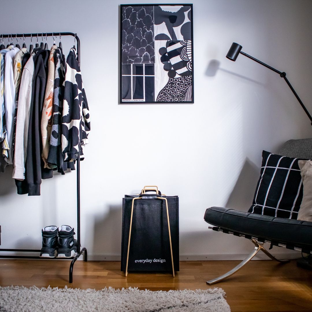 HELSINKI-Papiertütenhalter beige mit Jutetasche