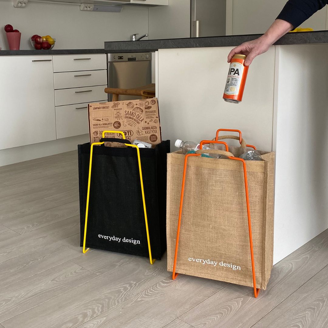 HELSINKI-halter orange﻿ mit Jutetasche