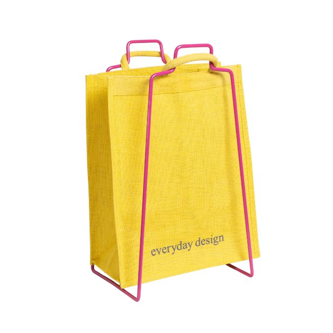 HELSINKI - Papiertütenhalter himbeerrot mit Jutetasche