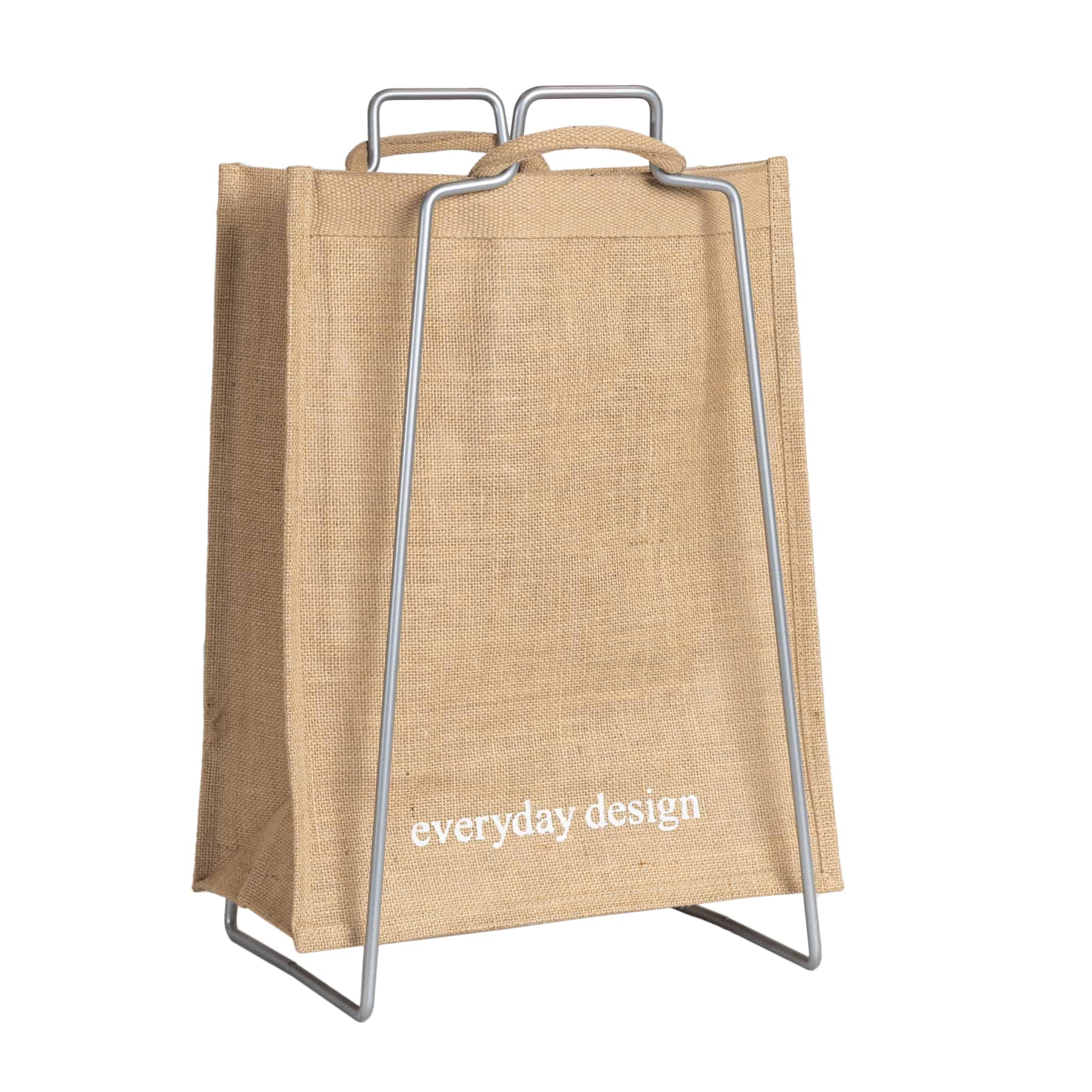 HELSINKI-Papiertütenhalter silber﻿ mit Jutetasche