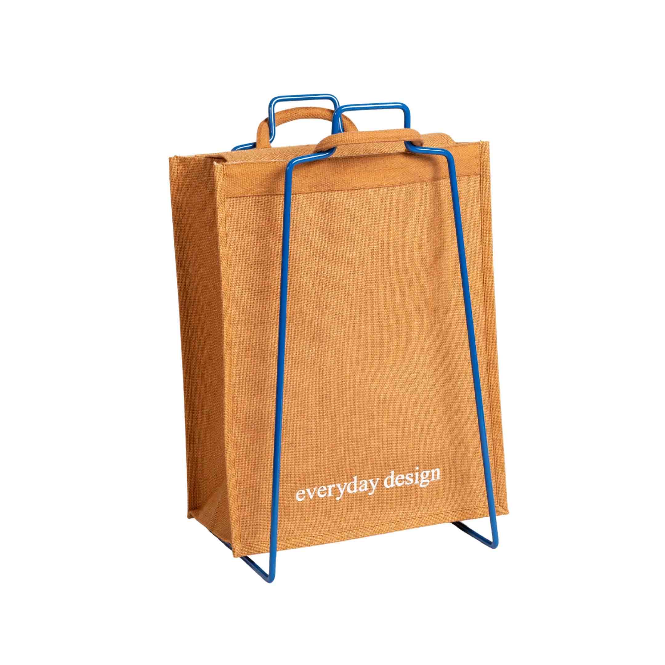 HELSINKI Papiertütenhalter blau mit Jutetasche