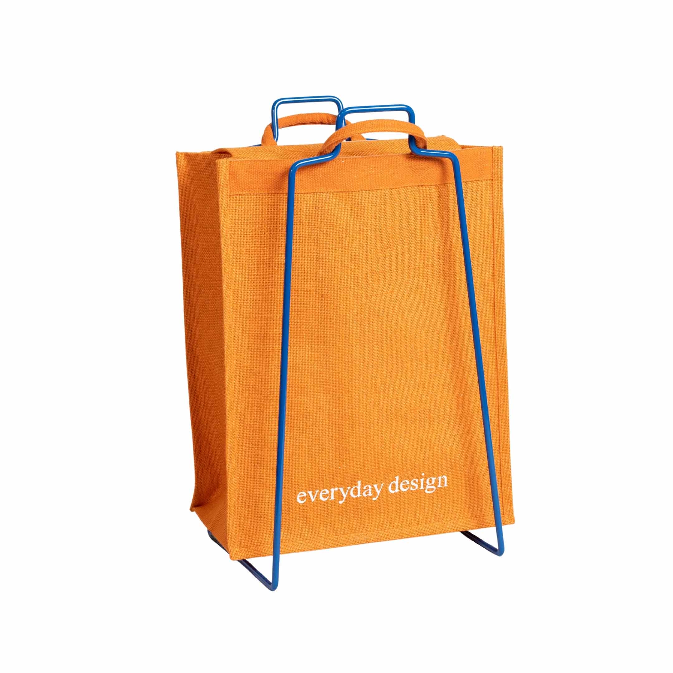 HELSINKI Papiertütenhalter blau mit Jutetasche