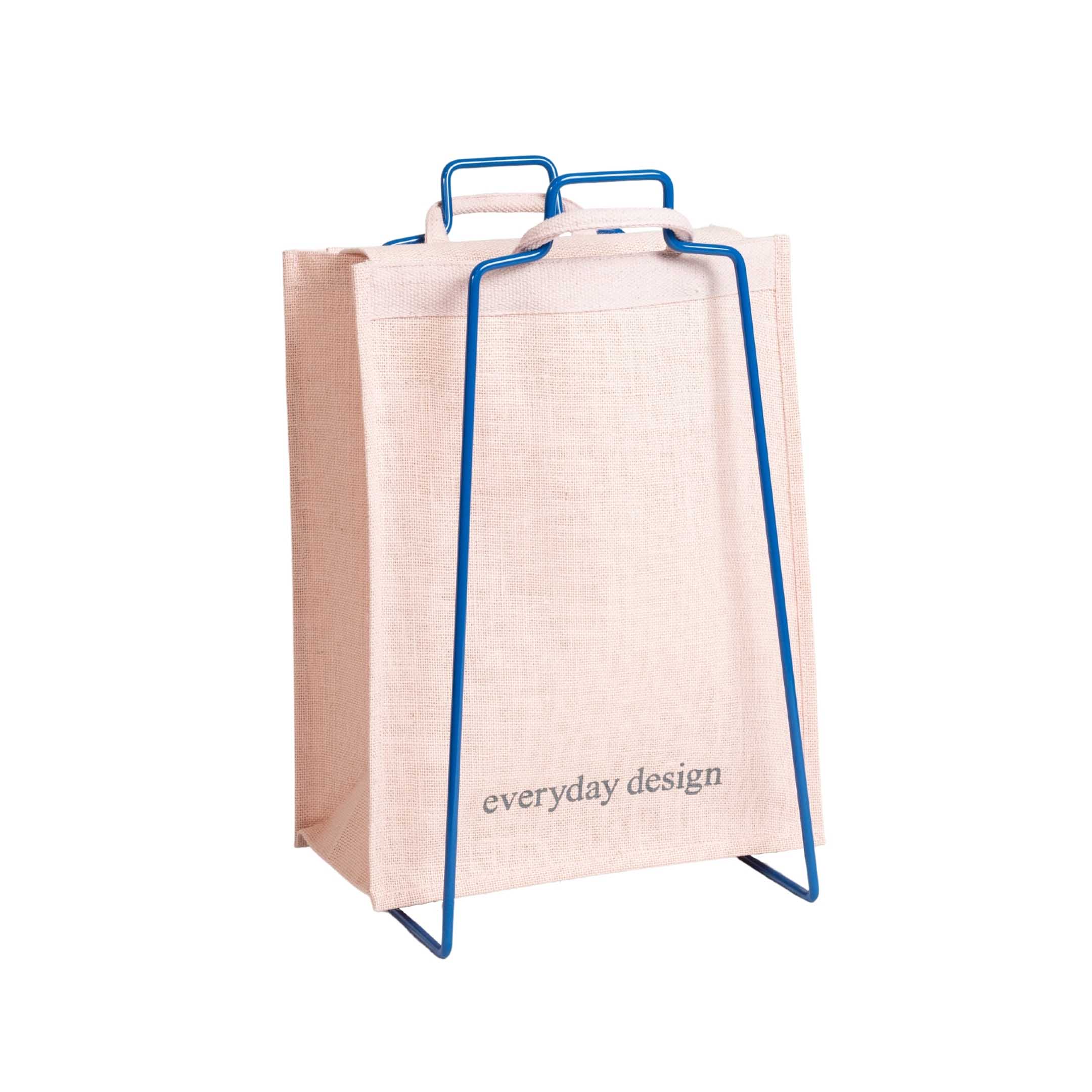 HELSINKI Papiertütenhalter blau mit Jutetasche