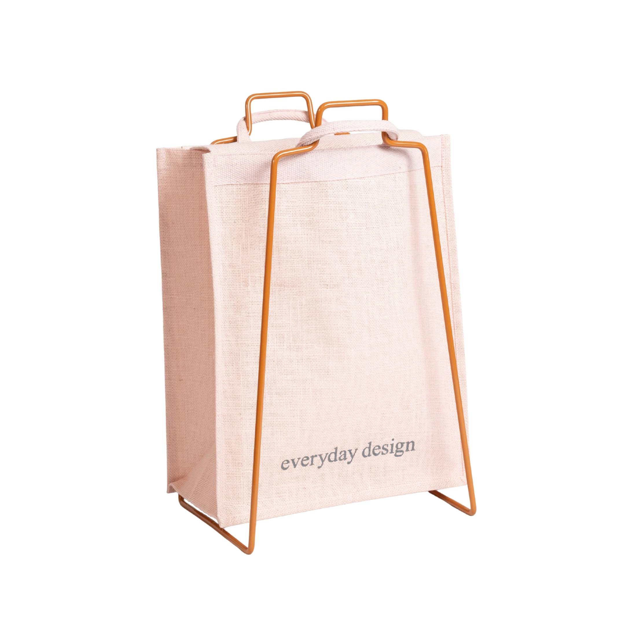 HELSINKI-Papiertütenhalter karamellbraun mit Jutetasche