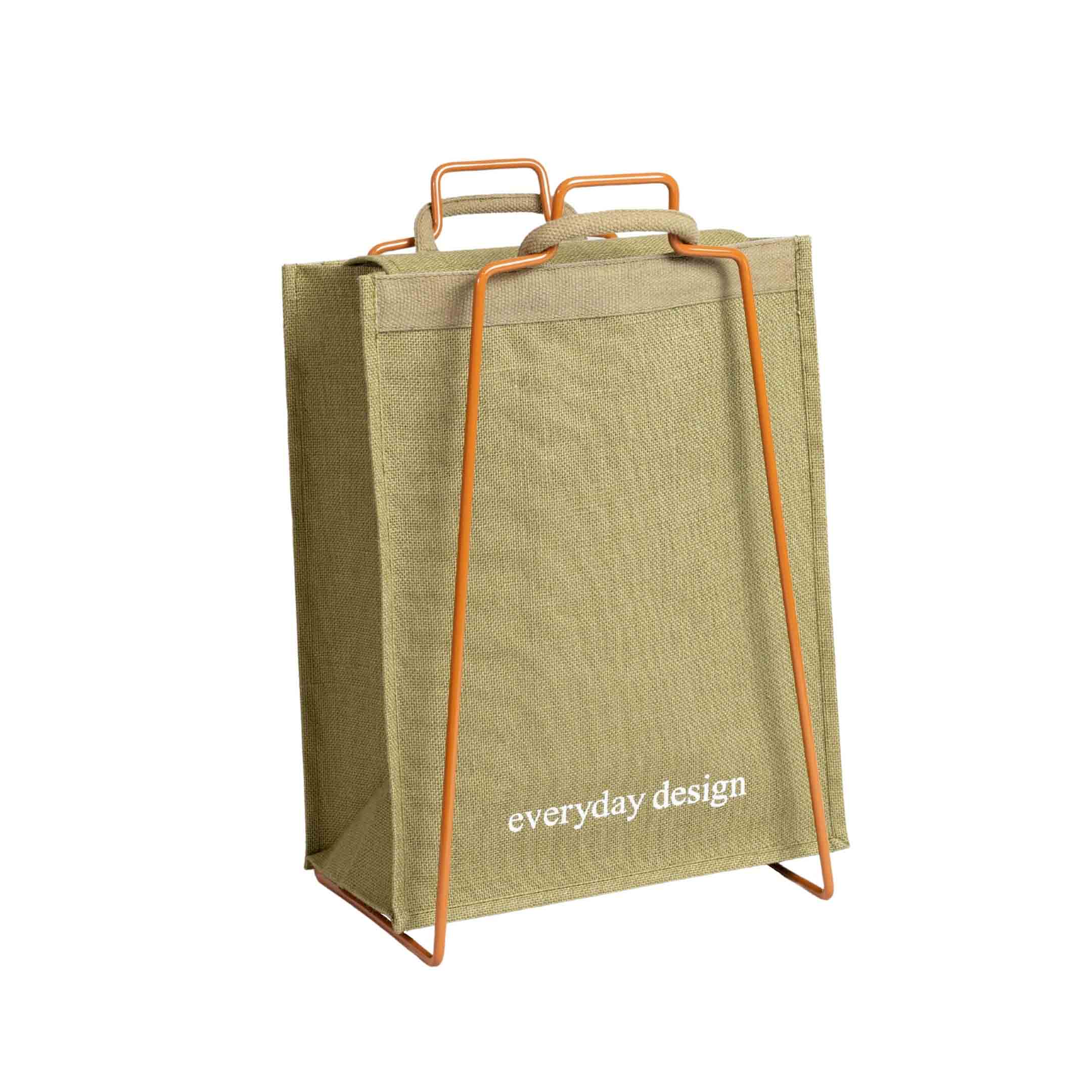 HELSINKI-Papiertütenhalter karamellbraun mit Jutetasche