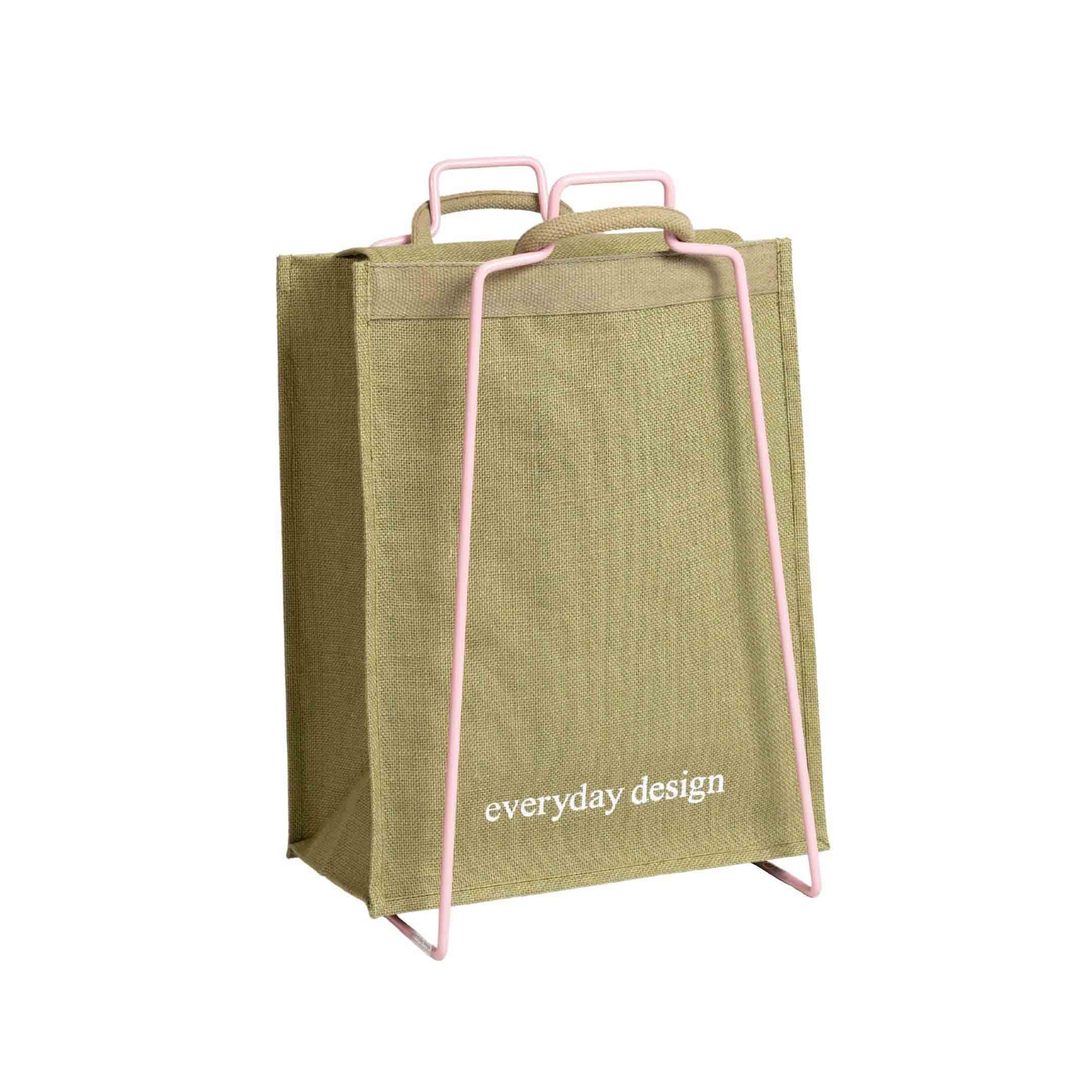 HELSINKI - Papiertütenhalter rosa mit Jutetasche
