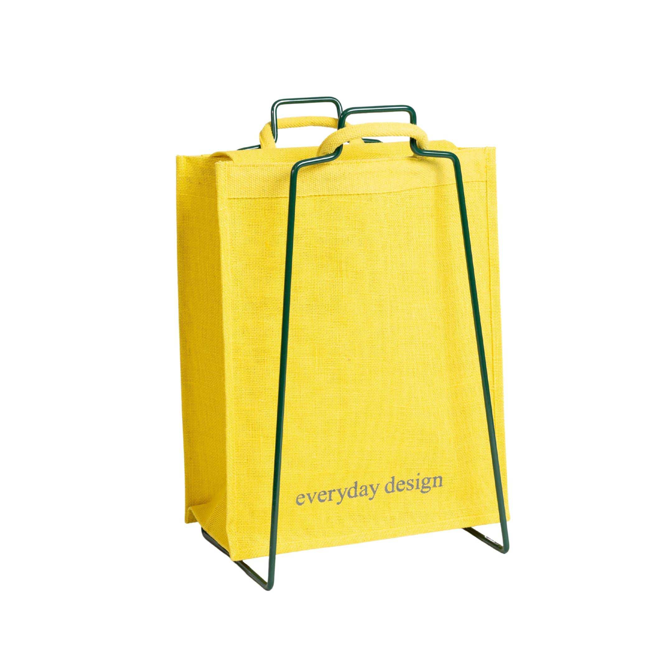 HELSINKI - Papiertütenhalter moosgrün mit Jutetasche
