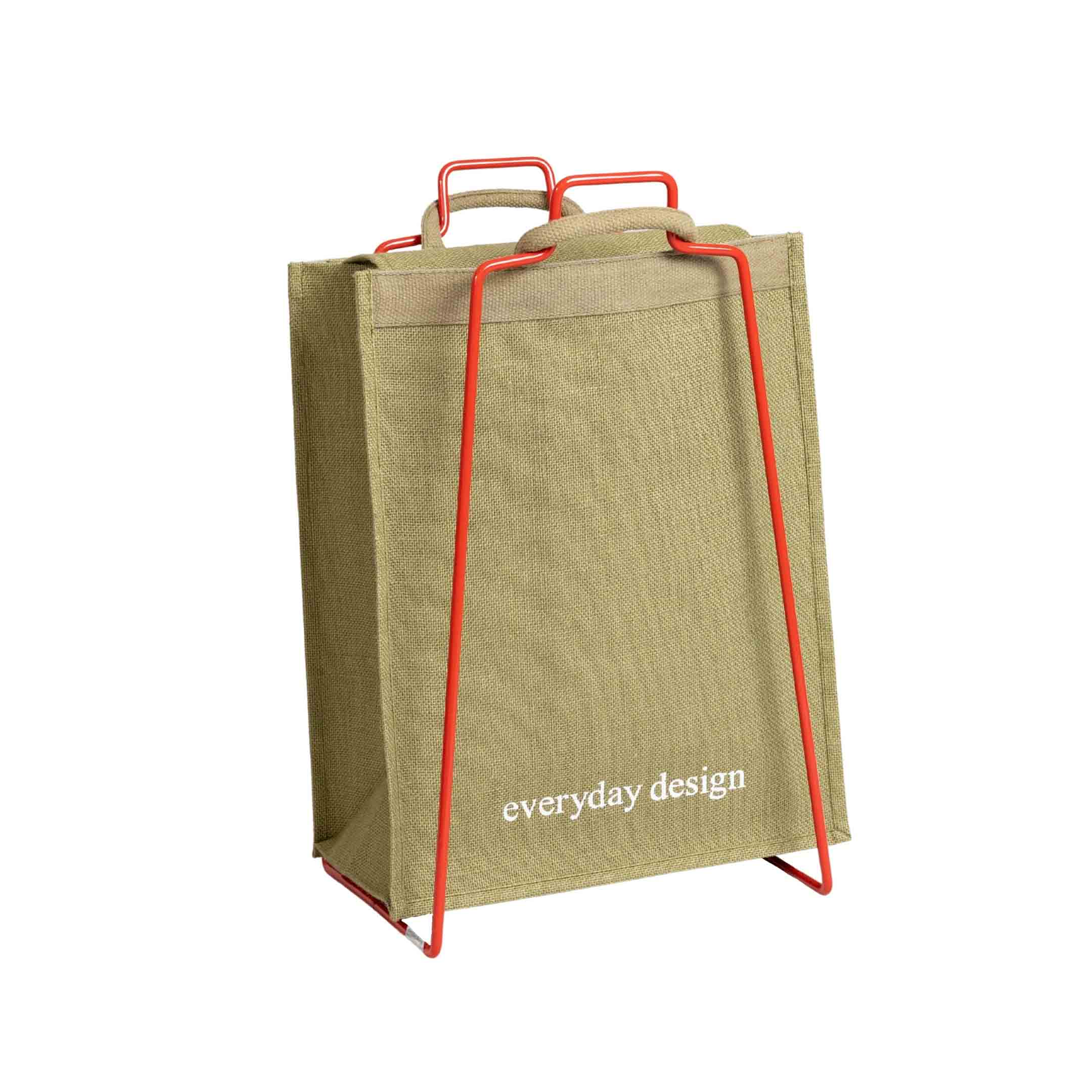 HELSINKI-Papiertütenhalter rot mit Jutetasche