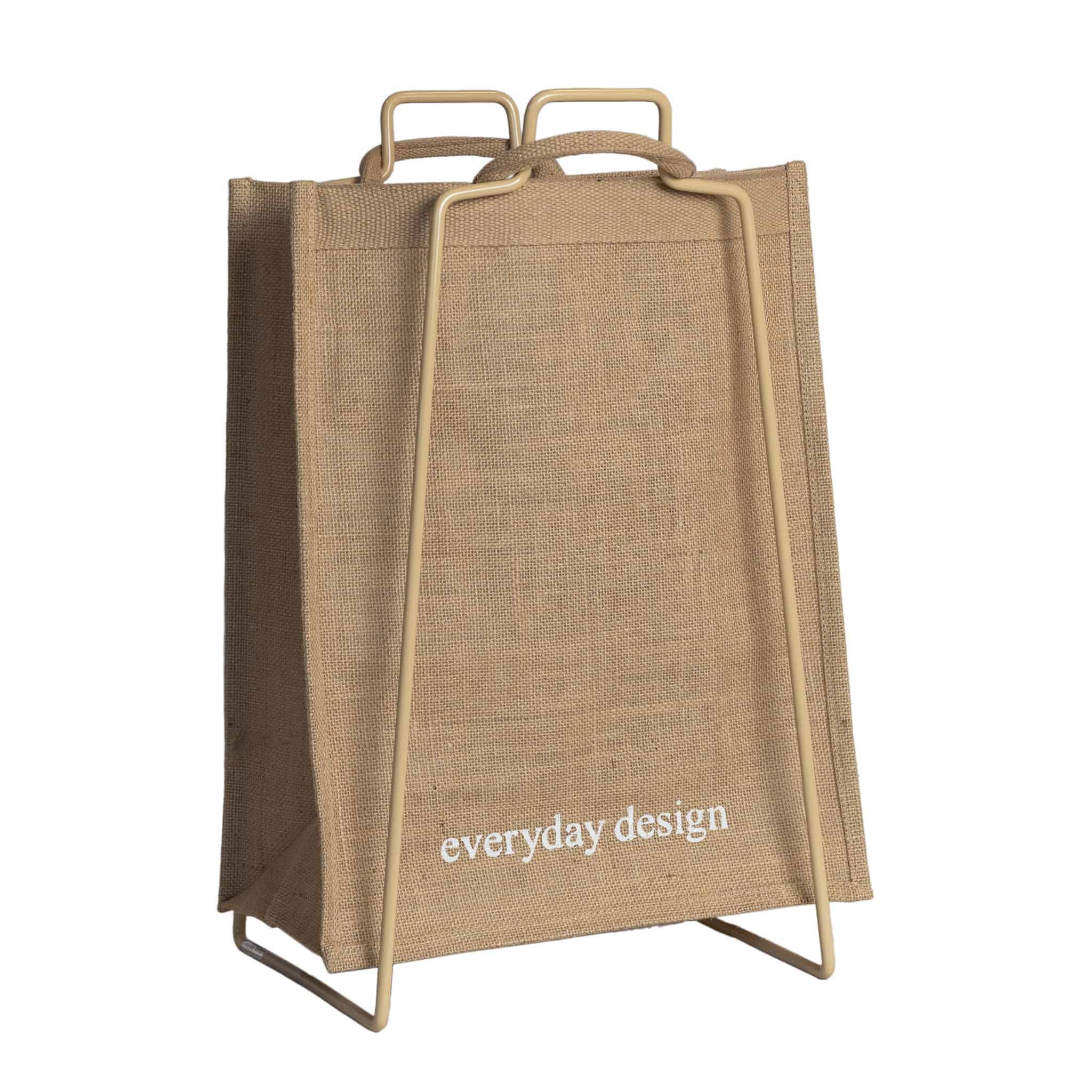 HELSINKI-Papiertütenhalter beige mit Jutetasche
