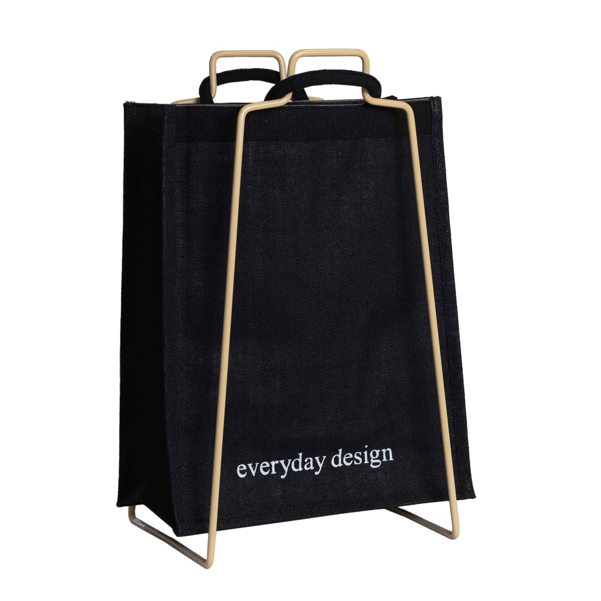 HELSINKI-Papiertütenhalter beige mit Jutetasche