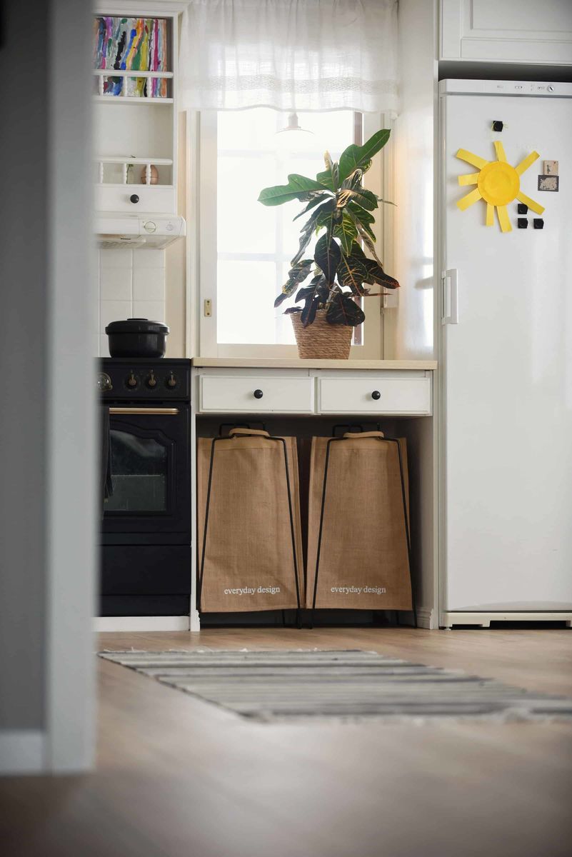 TURKU XL - Recyclinghalter Schwarz + XL-Tasche