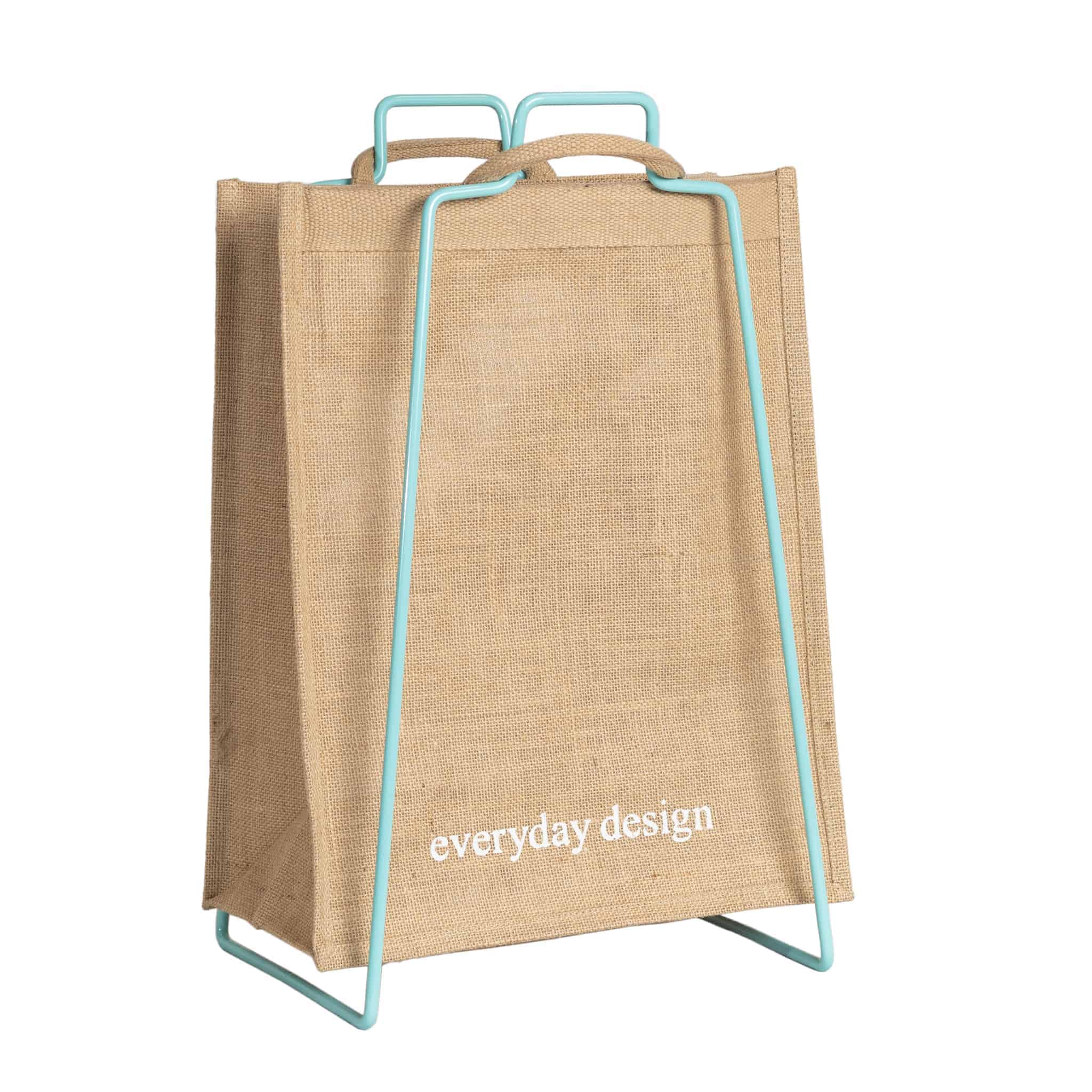 HELSINKI-Papiertütenhalter türkis﻿ mit Jutetasche