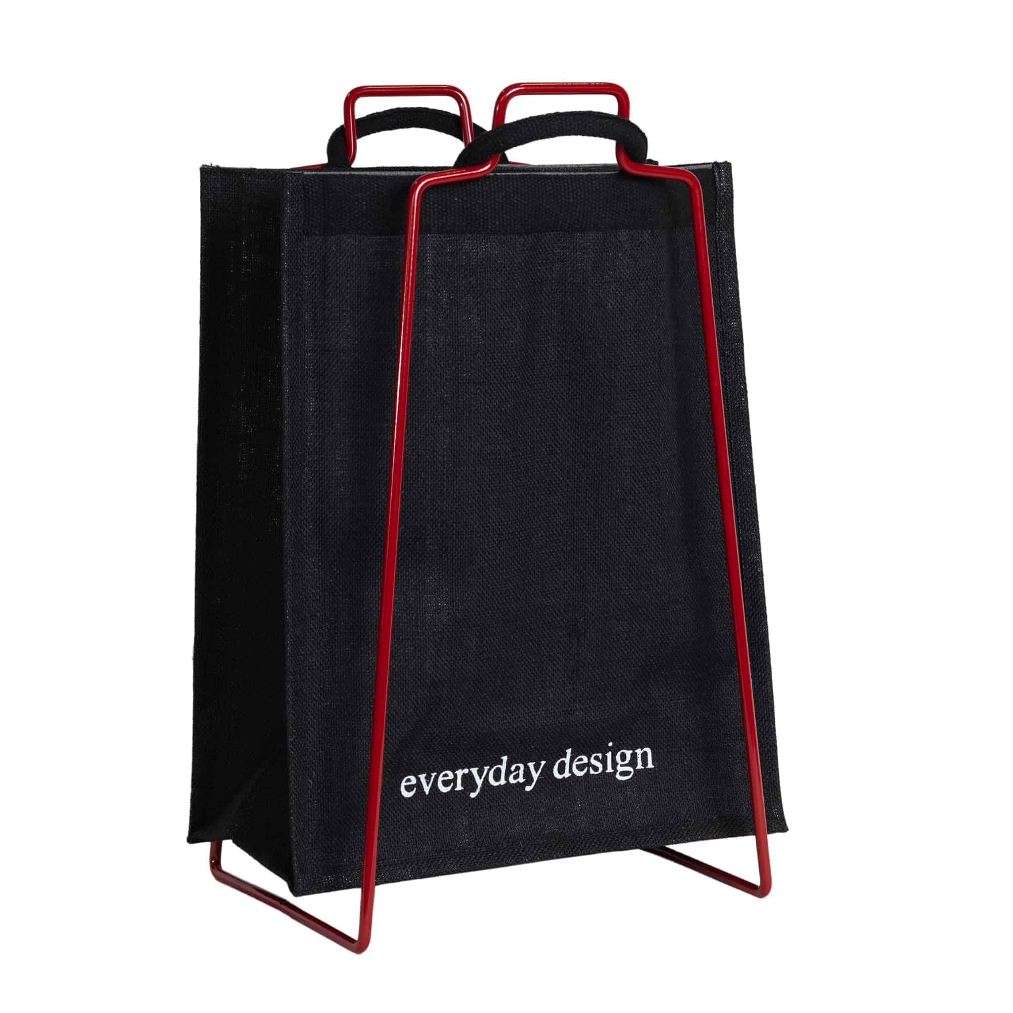 HELSINKI Papiertütenhalter Rubinrot + HELSINKI-Jutetasche