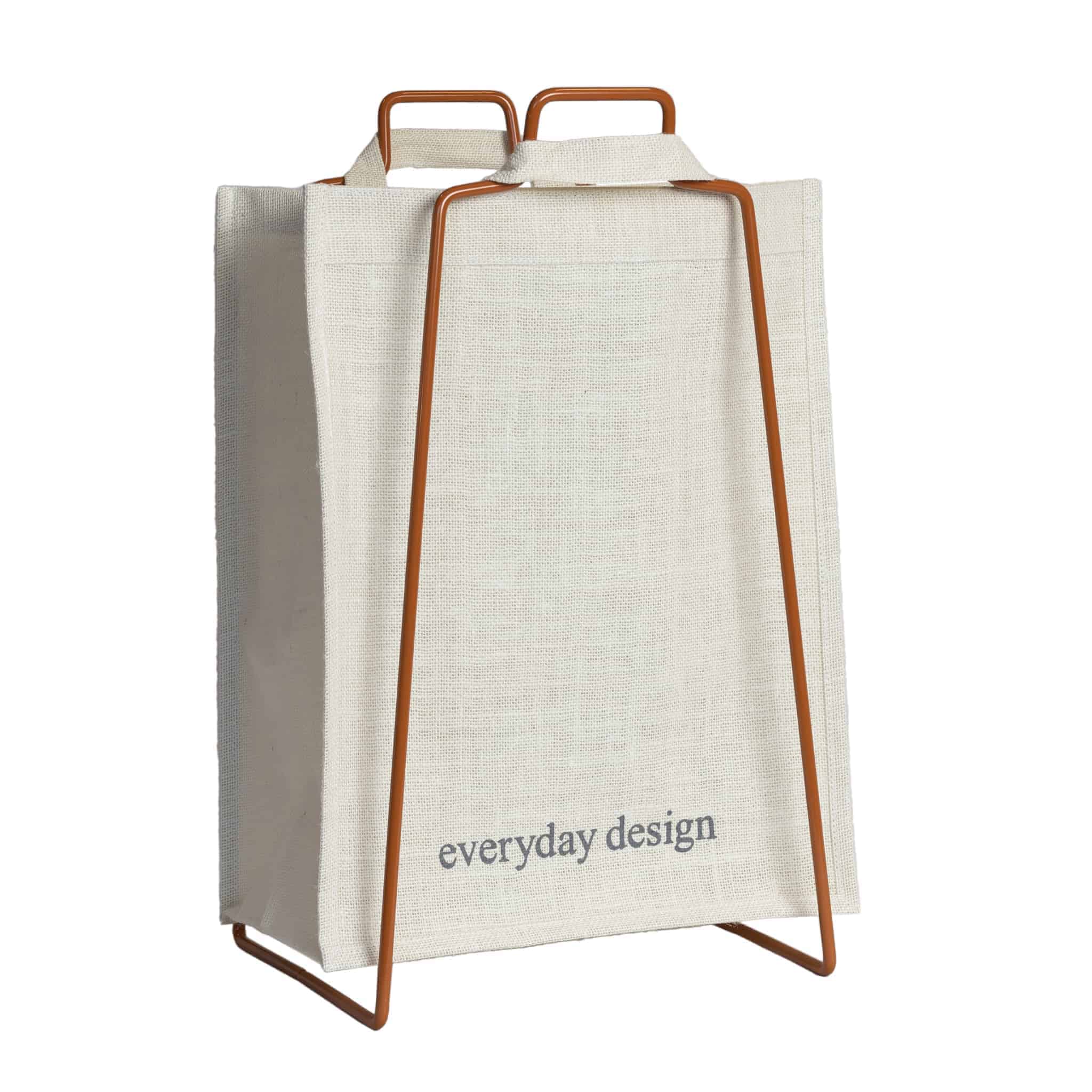 HELSINKI-Papiertütenhalter karamellbraun mit Jutetasche